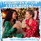 Vesici 6 Set Christmas Glasses Cups 16 oz Winter Drink Cup with Lid Straw and Stopper Can Shaped Beer Tumbler Xmas Appreciation Gifts with Cards and Bow for Women Birthday Party Favor(Wonderland) - Image 6