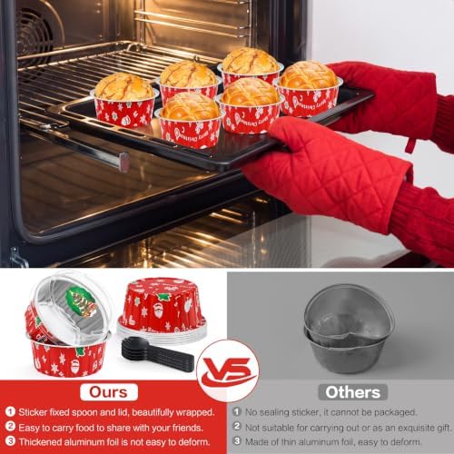 Christmas Mini Cake Pans with Lids, Aluminum Foil Mini Muffin Tins, 30Pack - Image 6