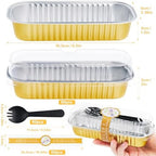 Gold Mini Loaf Pans with Lids, 6.8oz Aluminum Mini Cake Pan 60Pack - Image 2