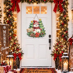 Christmas Decorations Snowman Christmas trees let It Snow Hanging Wood Sign - Image 2