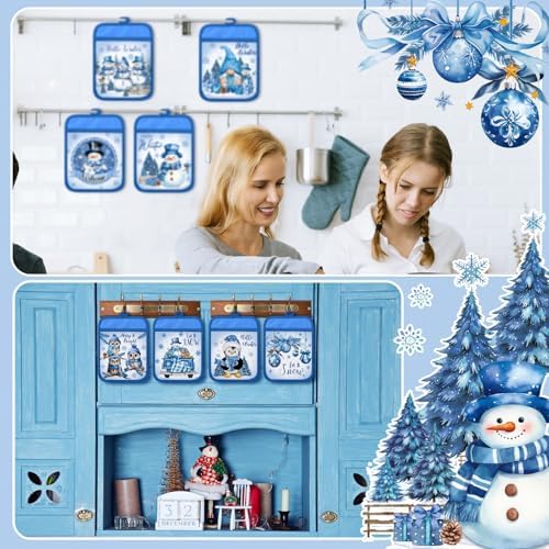 Jingmore 12 Pcs Christmas Pot Holders with Pocket Winter Oven Mitts Bulk - Image 6