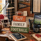 4 Pcs Football Decor, Wooden Autumn Fall Decorations for Home - Image 7