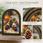 Winter Pinecone Arched Table Sign, Rustic Farmhouse Christmas Decor - Image 4