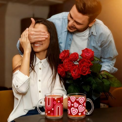 Bokon 4 Pcs Valentine Coffee Mugs with Handle, 12 oz, Heart Flower - Image 6