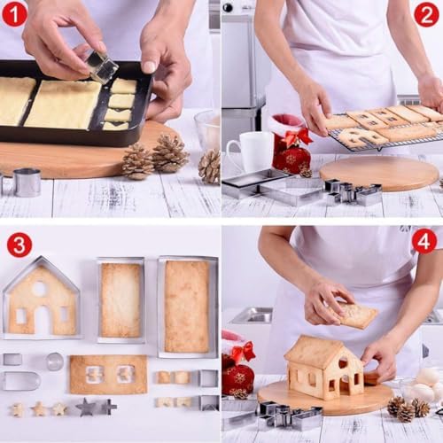 Gingerbread House Cookie Cutters Shapes Large, Set of 10 - Image 4