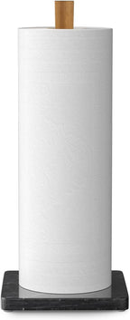Buruis Wood Paper Towel Holder, Marble Base Modern Decorative Countertop - Image 2