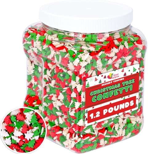 Christmas Sprinkles - 1.2 Pounds - Bulk Red and Green Tree Confetti by AGreatSurprise
