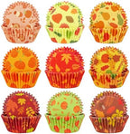 SANNIX 450pcs Fall Cupcake Liners, Pumpkin Maple Leaf Cake Baking Cups by SANNIX