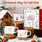 QIKSION 16oz Christmas Mugs, Large Coffee Mugs Set of 4, Holiday Hot Chocolate Ceramic Mug Gift Set for Family, Friends and Colleagues - Image 2