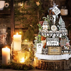 Funnymoom 17 Pcs Christmas Tiered Tray Decor Set Winter Tiered Tray Decor - Image 5