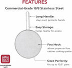 HIC Kitchen Splatter Screen, 18/8 Stainless Steel - Image 3