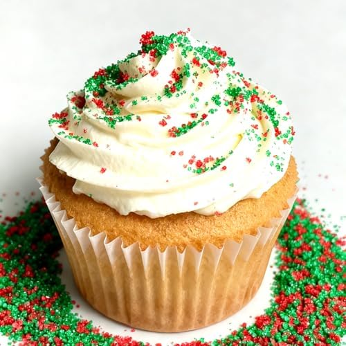Edible Red and Green Sanding Sugar Sprinkles 142g/ 5.01oz Christmas Themed Sanding Sugar for Baking and Decorating Topping Cake Cookie Cupcake Topper Ice Cream Supplies - Image 7