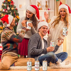 SiliFine 6 Pcs Christmas Glass Cups, 16 oz with Lids and Straws - Image 5