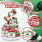 Funnymoom 17 Pcs Christmas Tiered Tray Decor Set Winter Tiered Tray Decor - Image 4