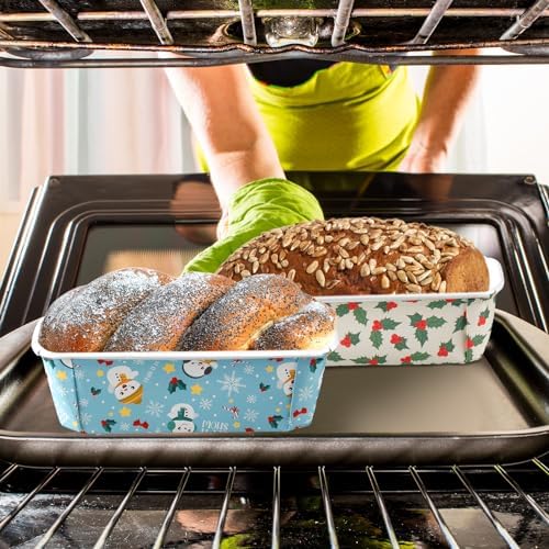 40 Sets Christmas Loaf Pan with Lid Paper Disposable Baking Pans - Image 3