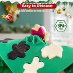 HKNMTT Christmas Silicone molds for Xmas Candy Chocolate Wax Decor, 60 Cavity 11 Shapes Gummy Mould, Including Tree Santa Cane Hat Socks Elk Gingerbread Man Bell Glove Snowman Food Grade DIY Set - Image 3