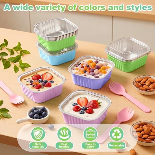 LemonRoad Mini Loaf Pan with Lids and Spoons, Macaron Colors, 240 Sets - Image 3