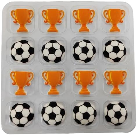 16 Pieces Soccer Cakes Decorations Edible World Cup Hard Sugar Icing Decorations Cupcake Toppers for Baking Cookie Ice Cream Candy Decoration by EPHVODI