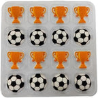 16 Pieces Soccer Cakes Decorations Edible World Cup Hard Sugar Icing Decorations Cupcake Toppers for Baking Cookie Ice Cream Candy Decoration by EPHVODI