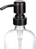 2 Pack Thick Clear Glass Boston Round Bottles /Oil Rubbed Bronze Stainless - Image 2
