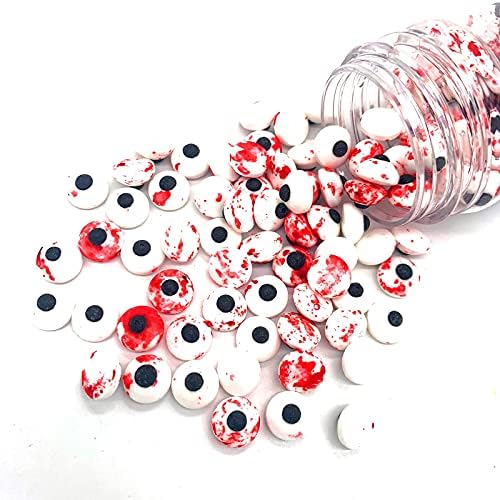 Halloween Weraru Small Candy Bloody Red Eyeballs Eye Ball Sweets Cake Cupcake Toppers Cookie Dessert Sprinkles Decorations for Christmas Halloween Birthday Party Supplies 3.4 Ounce - Image 3