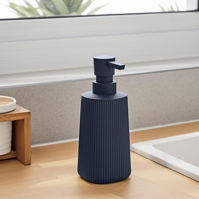 Small Soap Dispenser for Bathroom and Kitchen, Modern Farmhouse Striped Style - Image 4