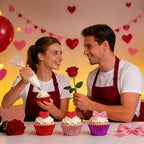 SANNIX 450Pcs Valentine's Day Foil Cupcake Liners Red Pink Cupcake Wrappers Foil Metallic Muffin Liners Baking Cups for Valentines Wedding Party Decorations Supplies - Image 2