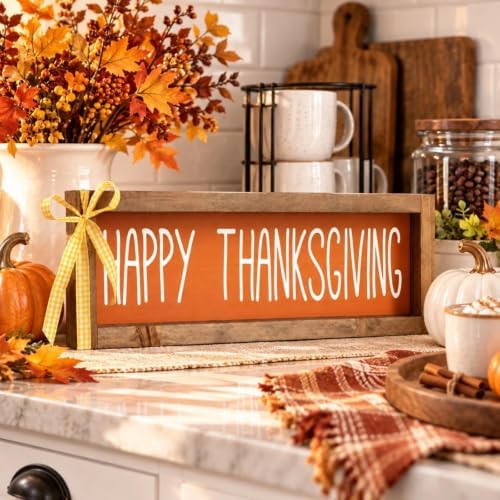 Happy Thanksgiving Sign, Wooden Shelf, Table & Wall Indoor Decor - Image 5