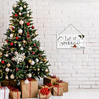 Let it Snow Sign, Christmas Hanging Wood Sign, Winter Decorative Wall Signs, Rustic Winter Wooden Door Signs, Farmhouse Outdoor Wood Christmas Decor, Xmas Wall Alt 6x12 Inches - Image 5