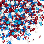 Manvscakes Sprinkles- Edible Cake and Cupcake Sprinkles with Assorted Shapes and Sizes for Parties, USA Patriotic Sprinkle Mix for Cookies, Ice Cream, Cake and Cupcake Decorating, (Red/blue) by Manvscakes