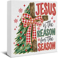 Christian Christmas Decor, Jesus is the Reason for the Season Wooden Sign by EUDOSI