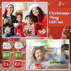 Potchen 6 Pcs 5 oz Christmas Coffee Mugs with Ribbons,Cute - Image 4
