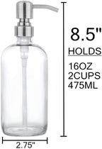 2 Pack Thick Clear Glass Pint Jar Soap Dispenser - Image 4