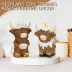 2 Pcs Resin Highland Cow Bathroom Figurines Decor, Bathroom Style - Image 6