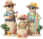 Suzile 3 Pcs Christmas Tropical Snowman Decorations Wooden Indoor Decor by Suzile