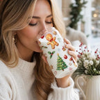 Christmas Gingerbread Glass Cup with Lid Straw Xmas Holiday Gifts - Image 6