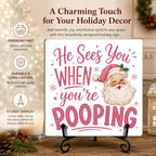 Christmas Bathroom Decor Wooden Signs Wood Plaque with Support Stand - Image 3