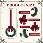Retrowavy 12 Pcs Christmas Kitchen Cabinet Wreaths with Ribbon Small Wreath - Image 2