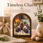 Winter Pinecone Arched Table Sign, Rustic Farmhouse Christmas Decor - Image 3