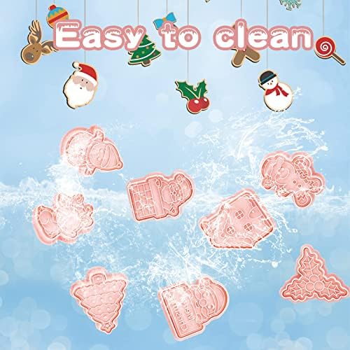 24 Pieces Christmas Cookie Stamps Gingerbread Cookie Cutters Xmas Embossing Santa Claus Elk Snowman Shapes 3D Plastic Cookie Molds for Baking Holiday Party Supplies - Image 4