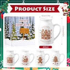 Hushee Christmas Mugs Set of 4 with Gift Box, 13.5 oz, Gingerbread Man - Image 3