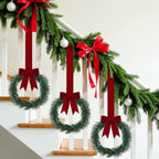 Retrowavy 12 Pcs Small Christmas Wreath, 8'', Classic, Burgundy Red - Image 4