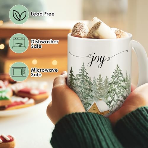 Didaey 6 Pcs Christmas Tree Mugs Winter Reindeer and Pine Tree Ceramic Cup - Image 5
