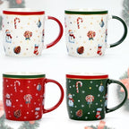 Cabtnca Christmas Mugs, Christmas Mugs Set of 4, Christmas Coffee Mugs, Ceramic Christmas Mug, Holiday Mugs, Xmas Mug Decor, Marry Christmas Gifts for Women Kids, 11 Oz - Image 2
