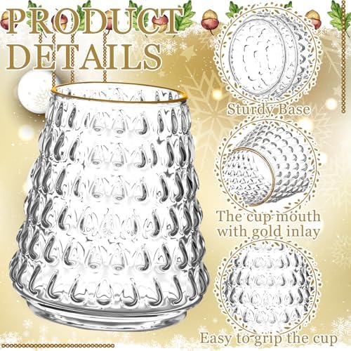 Didaey 4 Pcs Christmas Tree Glass Cups 10 oz for Coffee Tea Milk - Image 4