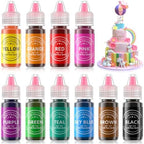 Food Coloring Liquid 10 Colors for Baking,Cherrysea Food Grade Cake Food Coloring Set for Halloween,Fondant,Cookies,Icing,Easter Egg Dessert Decorating Making DIY Supplies Kit- 0.25 Fl. oz (6 by Cherrysea