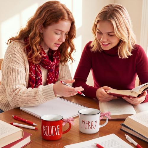 6 Pcs Christmas Mugs Gifts Bulk Red White Hot Cocoa Mugs Gifts - Image 5