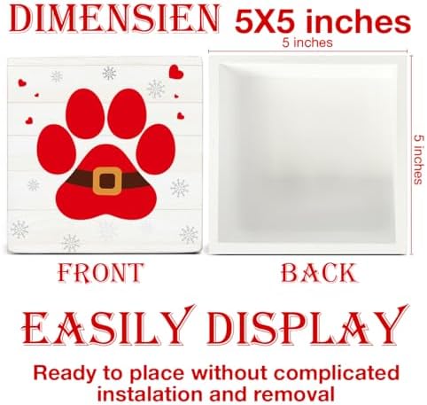Farmhouse Christmas Decor, Christmas Decorations Indoor, Red Dog Paws - Image 2