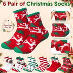 Meanplan 6 Set Christmas Mugs Gift Bulk, Fuzzy Socks Cards Bags, Classic - Image 4