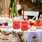 17.6 oz Christmas Mug with Winter Snow Globes Lid Decorations, Large Cute Festive Ceramic Coffee Cup, Winter Xmas Birthday Tabletop Drinkware Teacup Gifts for Adults Kids Men Women (Red) - Image 6